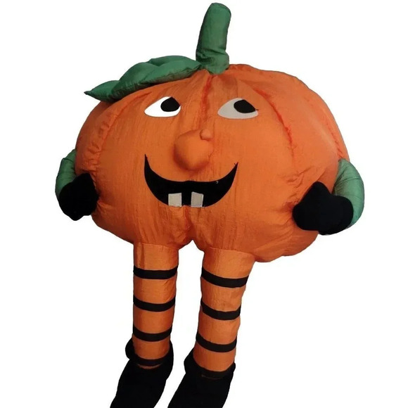International Silver Co Vint 1994 Pumpkin Jackolantern Halloween Plush 25x17" - Picture 8 of 12